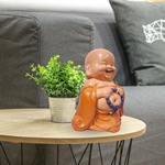 Statuette Bouddha Rieur Toge Orange