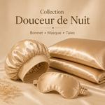 Masque de Nuit Satin Effet Soie Champagne doré