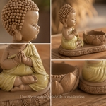 Statue Bougeoir Bouddha en Méditation