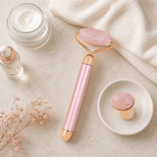 Masseur Électrique Facial - Quartz Rose