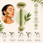 1 Masseur Visage en Pierre de Jade - Vert + Housse