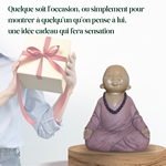 Statuette Bouddha<br/> Bébé Rose en méditation