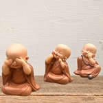 Trio de statues de Bonzes mythiques