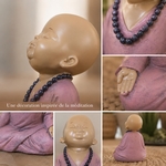 Statuette Bouddha<br/> Bébé Rose en méditation