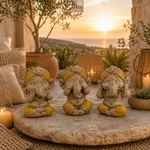 Lot de 3 Ganesh Jaune