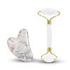 Duo Gua Sha Cristal de Roche + Rouleau Jade Blanc