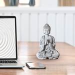 Statuette Bouddha Grise Méditation 2