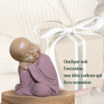 Statuette Bouddha Bébé Rose en Réflexion