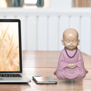 Statuette Bouddha Bébé Rose en Prière