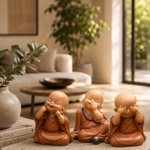 Trio de statues de Bonzes mythiques