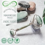 11 Masseur Visage en Pierre de Jade - Vert + 1 Offert