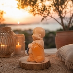 Statuette Bouddha Rieur Toge Orange