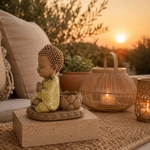 Statue Bougeoir Bouddha en Méditation