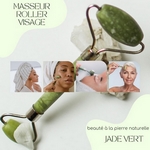 11 Masseur Visage en Pierre de Jade - Vert + 1 Offert