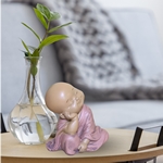 Statuette Bouddha Bébé Rose Tête Posée