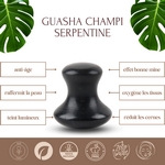 1 Champi GuaSha en Serpentine Noir