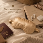 Masque de Nuit Satin Effet Soie Champagne doré