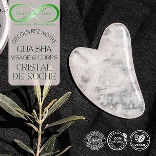 1 GuaSha en Cristal de Roche + Housse