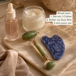 1 Masseur Visage en Pierre de Jade - Vert + Housse