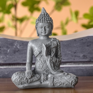 Statuette Bouddha Grise Méditation 1