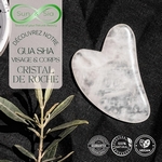 1 Gua Sha en Cristal de Roche + Housse