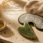 Kit Masque Yeux ThermoConfort et GuaSha Jade Vert + Housse
