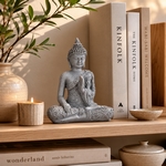 Statuette Bouddha Grise Méditation 1