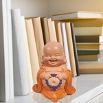 Statuette Bouddha Rieur Toge Orange