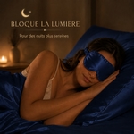 Masque de Nuit Satin Effet Soie Bleu Nuit