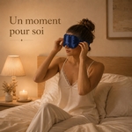 Masque de Nuit Satin Effet Soie Bleu Nuit