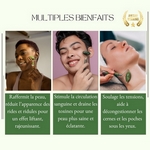 11 Masseur Visage en Pierre de Jade - Vert + 1 Offert