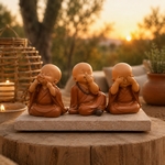 Trio de statues de Bonzes mythiques