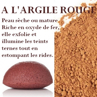 Eponge KONJAC<br />à l'Argile Rouge