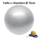 Ballon de Yoga / Fitness Taille L 75 cm Argent